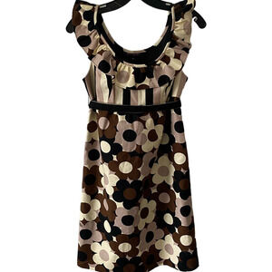 Betsey Johnson Dress Vintage Mod Flower 90s does 60s Cotton Spandex Lined Size 8